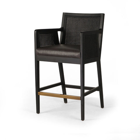 Antonia Cane Counter Chair, Brushed Ebony/Sonoma Black