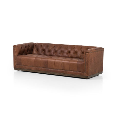 Maxx Leather Sofa 86", Heirloom Sienna