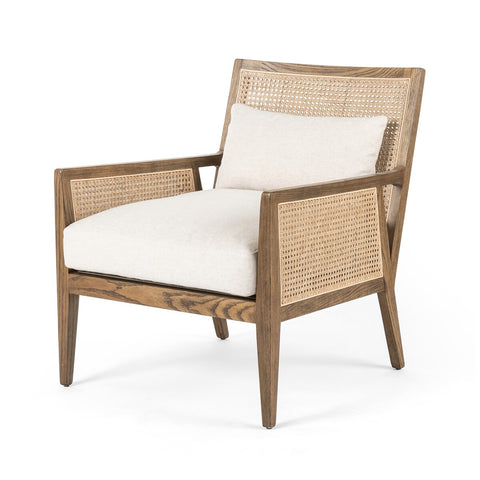 Antonia Cane Arm Chair, Toasted Parawood/Savile Flax