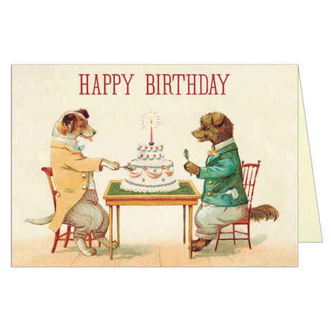 Cavallini "Happy Birthday Dogs & Cake" Greeting Card