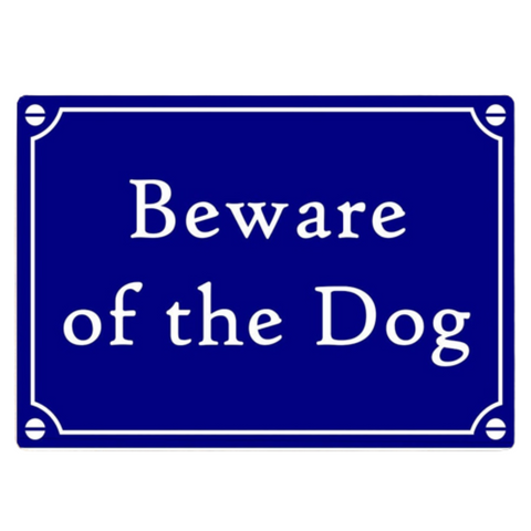 Beware Of The Dog Metal Sign Plaque Vintage Style