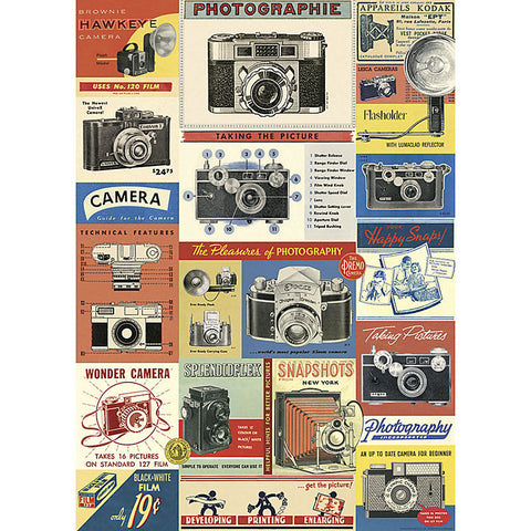 Cavallini Vintage Poster Wrapping Paper Cheap Wall Art Wall Decor Dorm Room Vintage Cameras Advertisements Photography Shutterbug Photographer