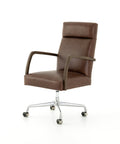 Bryson Top-Grain Leather Desk Chair Furniture Color: Havana Brown