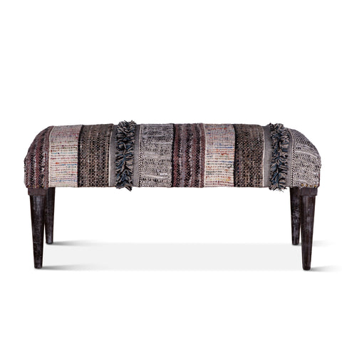 Marrakesh 42" Upholstered Bench Fluffy Black