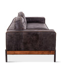 Portofino Modern Leather Sofa, Antique Ebony Profile