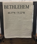 Bethlehem Coordinates Tea Towel Decor
