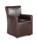 Rolling Leather Arm Chair Dining Chair