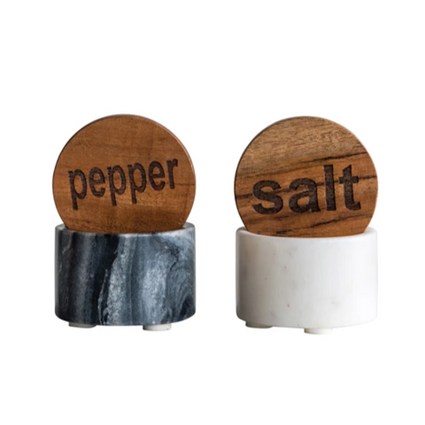 Marble Salt + Pepper Cellar Set