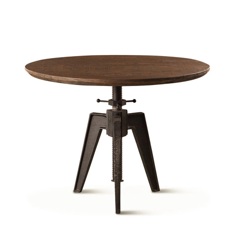 Carnegie 42" Adjustable Round Table - Bandsaw Teak