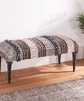 Mid Century Modern Bohemian Upholstered Bench