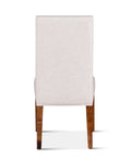 Jones Off-White Linen Dining Chair with Natural Teak Legs