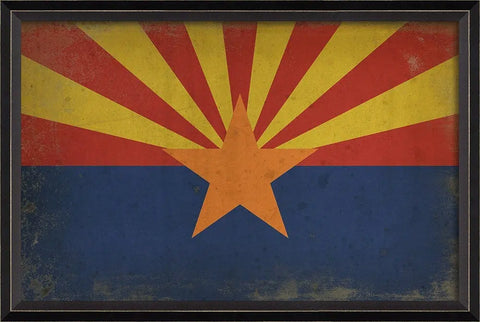 framed artwork of the Arizona State flag