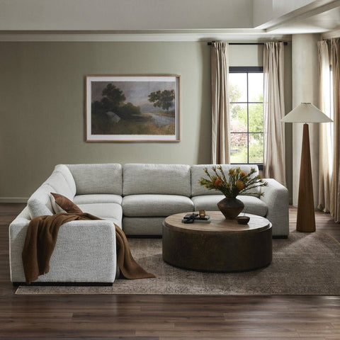 modern living room with soft, organic vibes