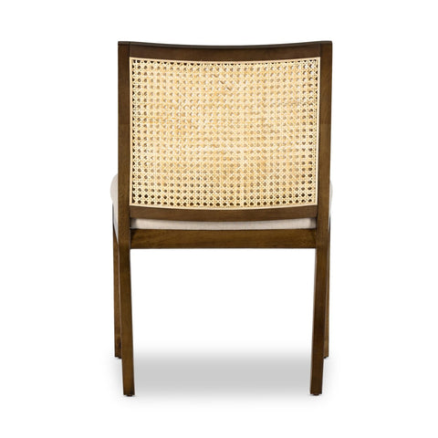 Antonia Cane Armless Dining Chair, Toasted Parawood/Savile Flax