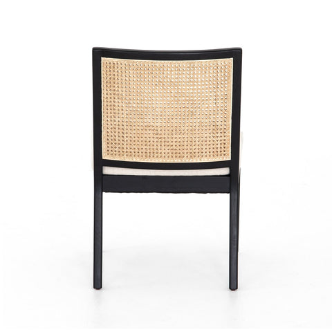 Antonia Cane Armless Dining Chair, Brushed Ebony/Savile Flax