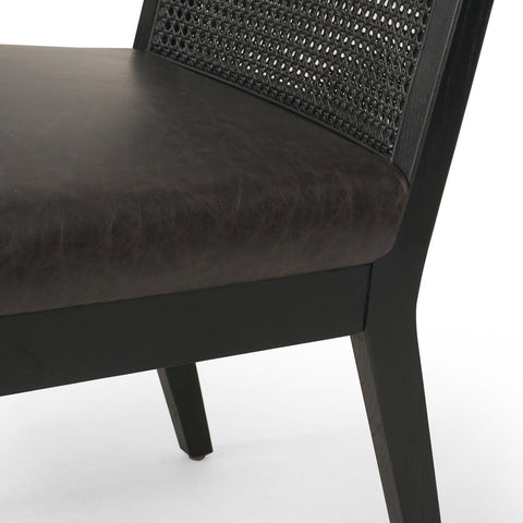 Antonia Cane Armless Dining Chair, Brushed Ebony/Sonoma Black