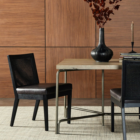 Antonia Cane Armless Dining Chair, Brushed Ebony/Sonoma Black