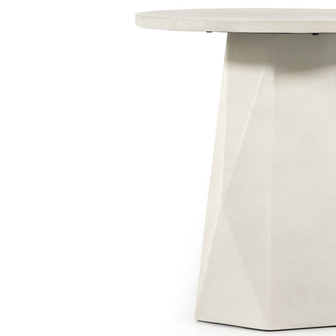 Bowman Outdoor End Table - White Concrete