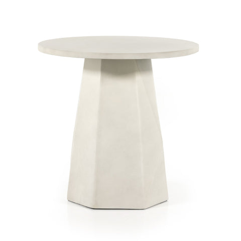 Bowman Outdoor End Table - White Concrete