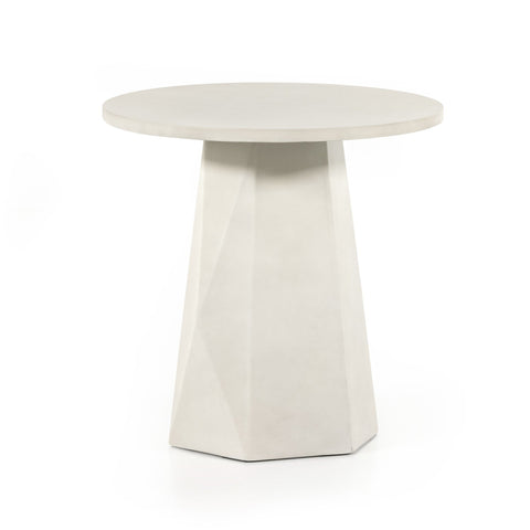 Bowman Outdoor End Table - White Concrete