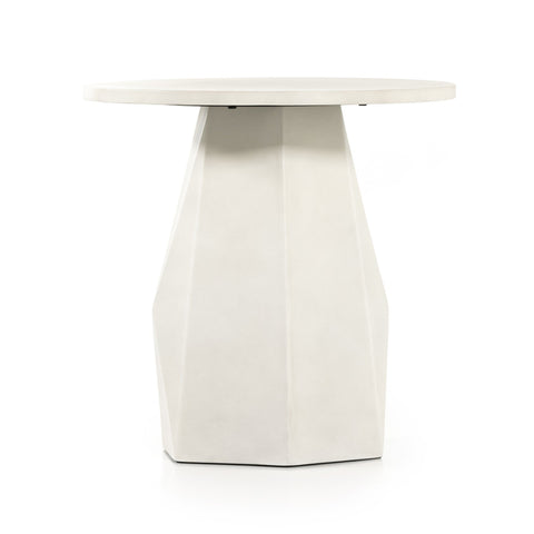 Bowman Outdoor End Table - White Concrete