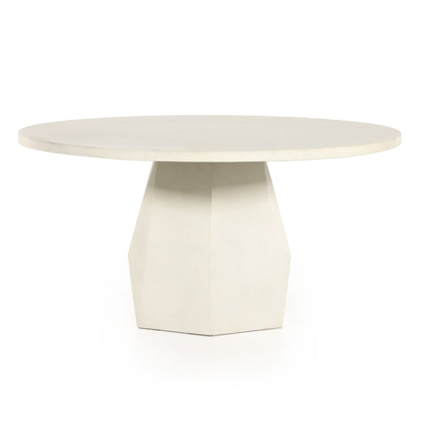 Bowman Outdoor Dining Table - White Concrete