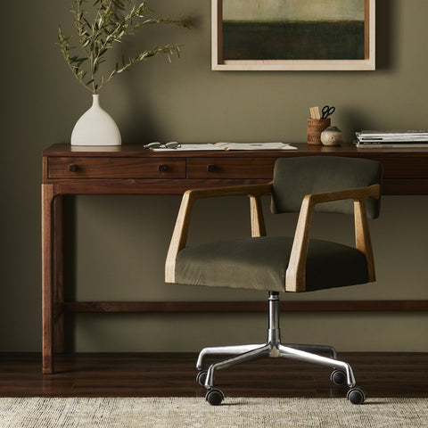 Tyler Office Desk Chair - Modern Velvet Loden