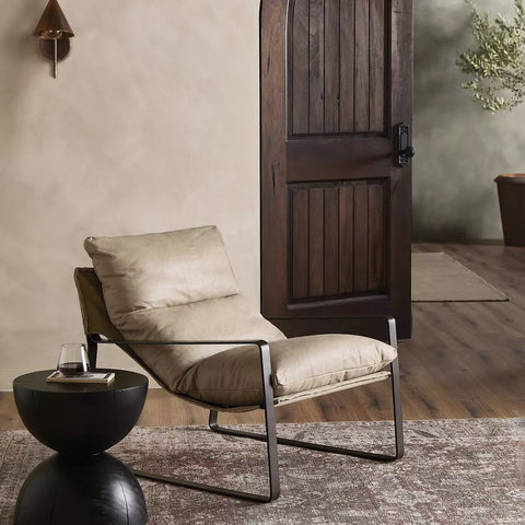 Emmett Leather Sling Chair - Umber Natural