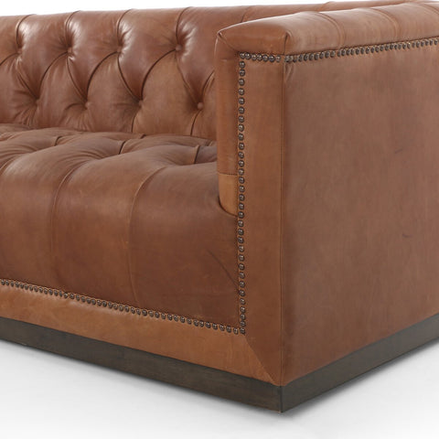 Maxx Leather Sofa 95", Heirloom Sienna