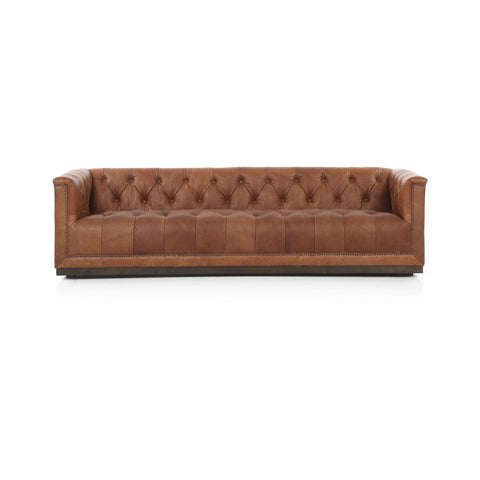 Maxx Leather Sofa 95", Heirloom Sienna