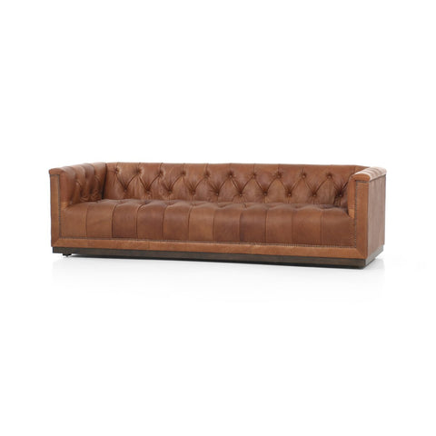 Maxx Leather Sofa 95", Heirloom Sienna