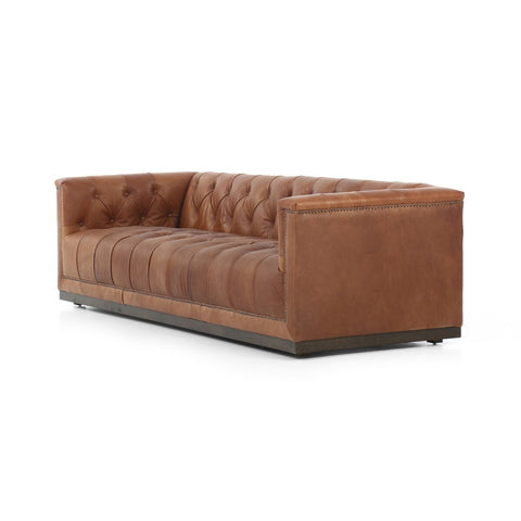 Maxx Leather Sofa 95", Heirloom Sienna