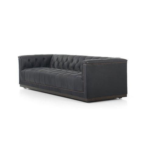 Maxx Leather Sofa 95", Heirloom Black