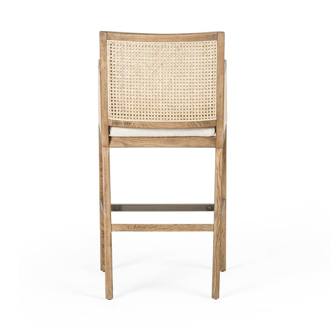 Antonia Cane Bar Chair, Toasted Parawood/Savile Flax