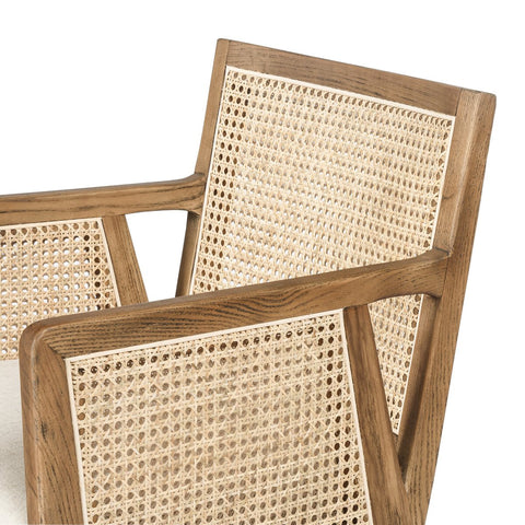 Antonia Cane Bar Chair, Toasted Parawood/Savile Flax