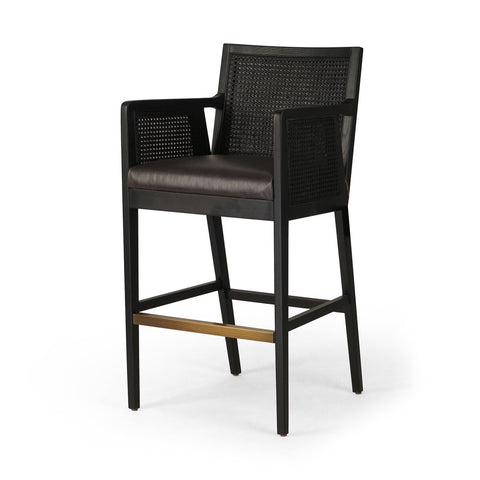Antonia Cane Bar Chair, Brushed Ebony/Sonoma Black