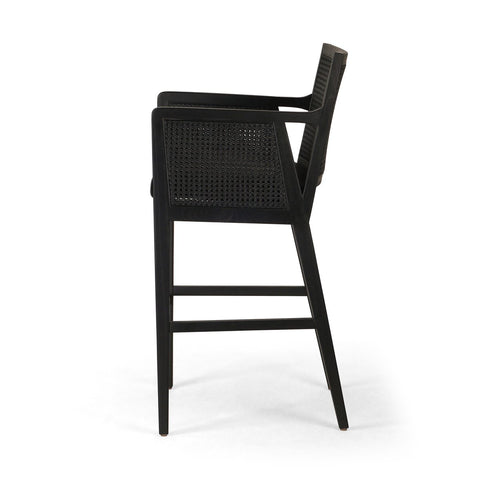 Antonia Cane Bar Chair, Brushed Ebony/Sonoma Black