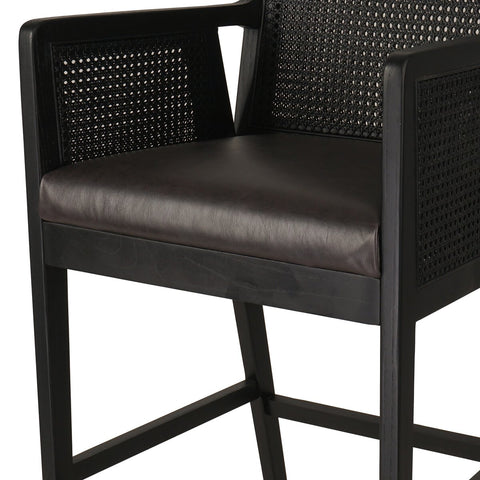 Antonia Cane Counter Chair, Brushed Ebony/Sonoma Black