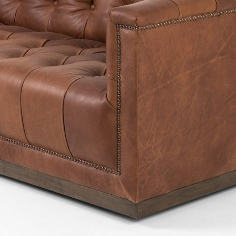 Maxx Leather Sofa 86", Heirloom Sienna