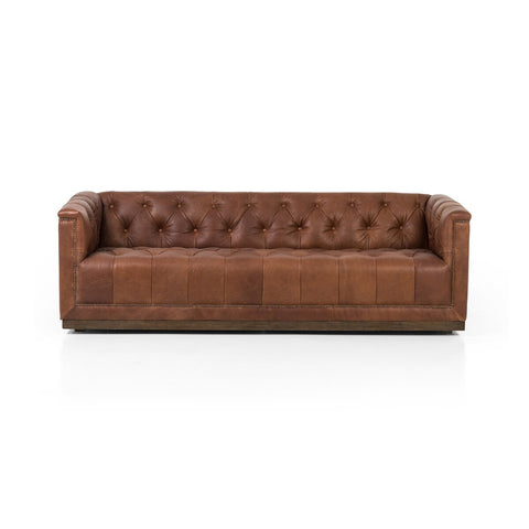 Maxx Leather Sofa 86", Heirloom Sienna