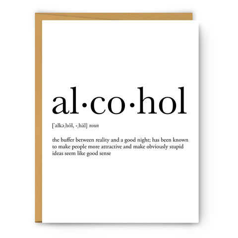Alcohol Definition Greeting Card
