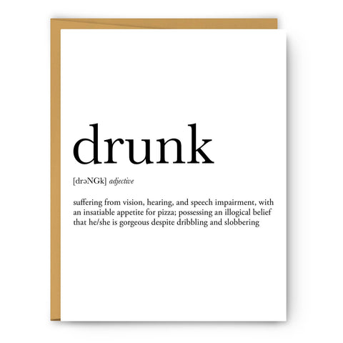 Drunk Definition Greeting Card