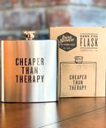 Cheaper Than Therapy Flask + Gift Box
