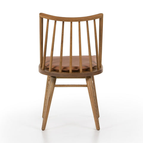 Lewis Windsor Chair, Sandy Oak + Whiskey Saddle Cushion