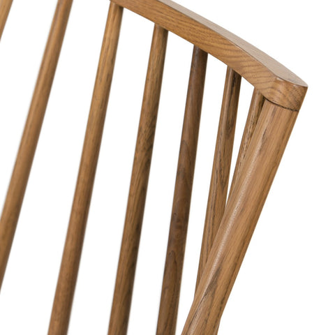 Lewis Windsor Chair, Sandy Oak + Whiskey Saddle Cushion