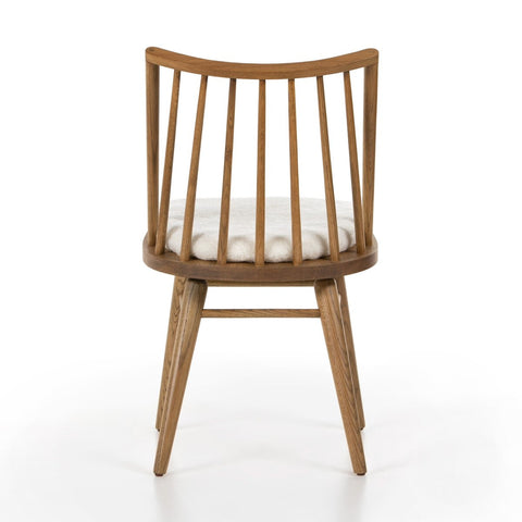 Lewis Windsor Chair, Sandy Oak + Shorn Sheepskin Cushion