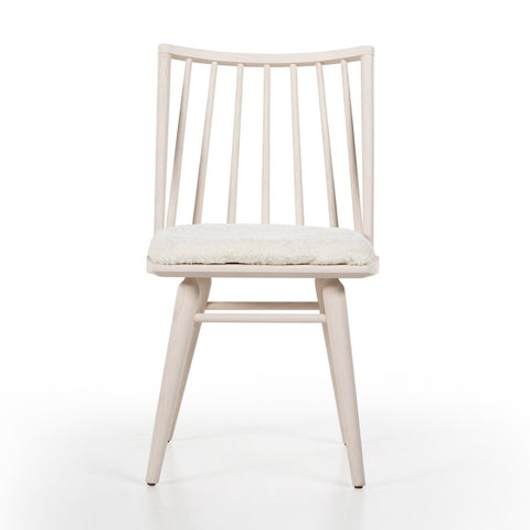 Lewis Windsor Chair, Off White + Shorn Sheepskin Cushion