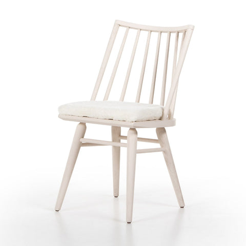 Lewis Windsor Chair, Off White + Shorn Sheepskin Cushion