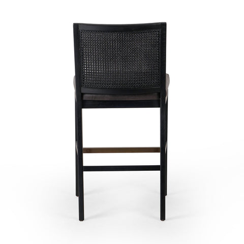 Antonia Cane Armless Bar Chair, Brushed Ebony/Sonoma Black