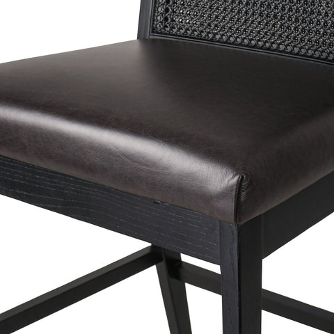 Antonia Cane Armless Bar Chair, Brushed Ebony/Sonoma Black